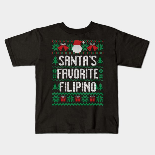 Santa's Favorite Filipino Kids T-Shirt by Saulene